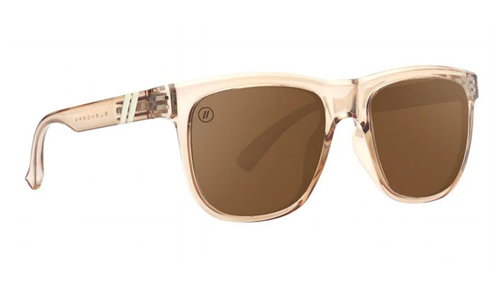 Blenders Sunglasses with beige frame and brown lenses on a white background
