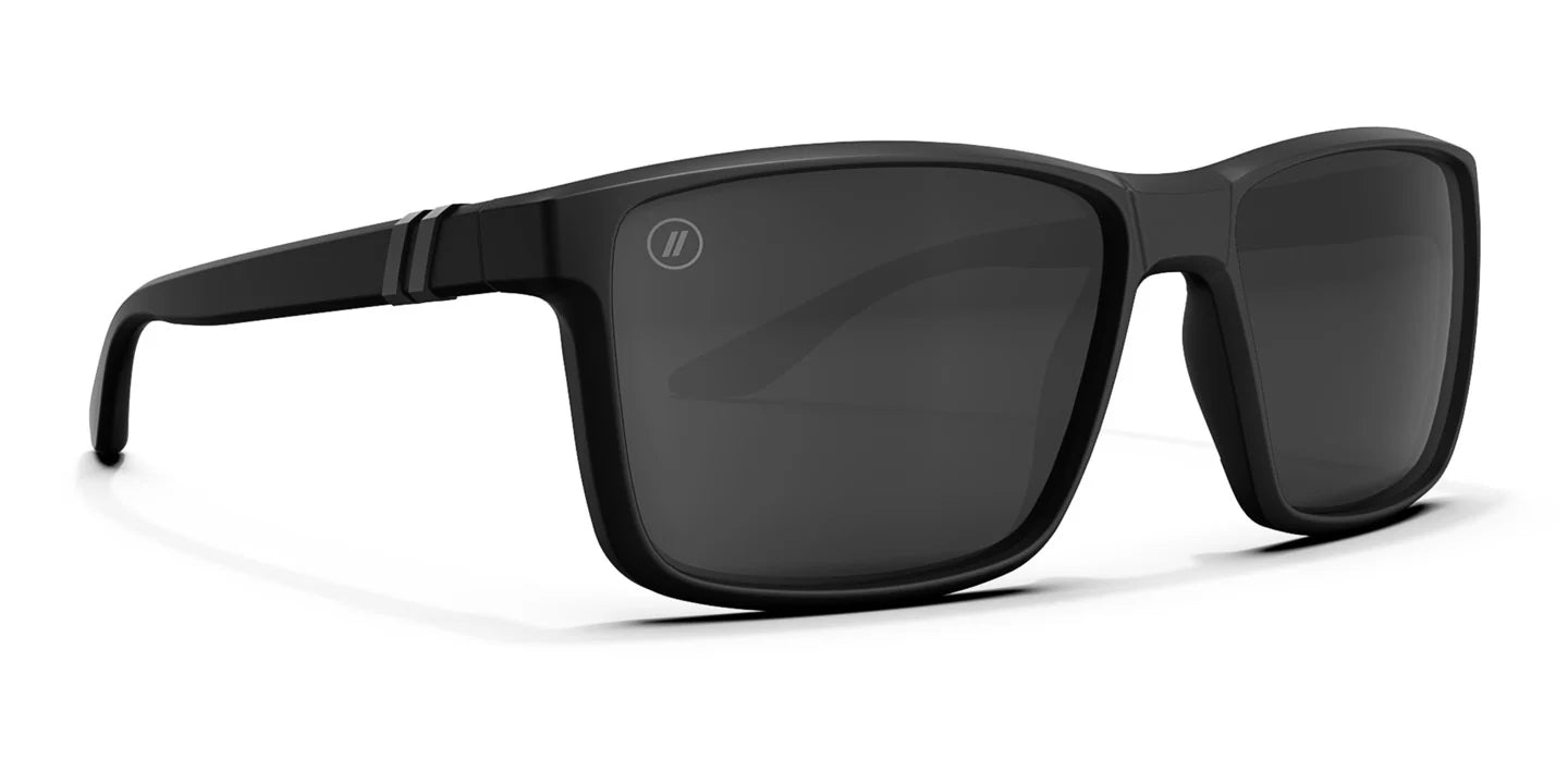 Black Blenders sunglasses with a logo on a white background