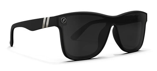 Blenders Black sunglasses with Blenders logo on a white background