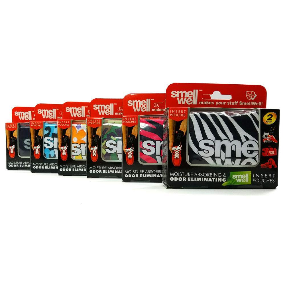 Collection of Smell Well packaging on a white background