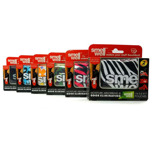 Collection of Smell Well packaging on a white background